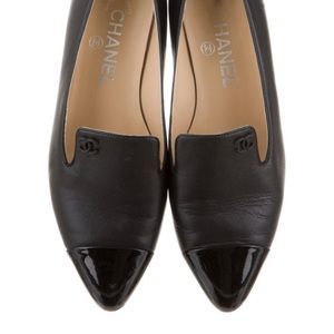 Chanel cap toe loafers